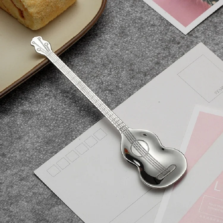 Stainless Steel Coffee Mixing Spoon Creative Musical Instrument Shape Spoon