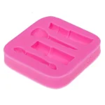 2 PCS Lipstick Eyebrow Pencil Makeup Tool Shape Silicone Fondant Cake Mold Chocolate Mold Clay Mold - Image 3