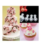 4pcs / Set Plum Fondant Cake Spring Print Stamper Baking Biscuit Mould - Image 2
