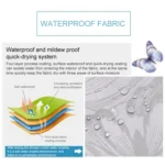 Butterfly Waterproof Polyester Shower Washable Bathroom Curtains - Image 4