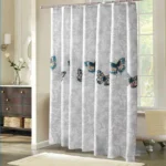 Butterfly Waterproof Polyester Shower Washable Bathroom Curtains - Image 7