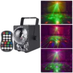 18W 60 Kinds of Pattern Crystal Magic Ball Laser Lights Household LED Colorful Starry Sky Projection Lights Voice-activated Stage Lights