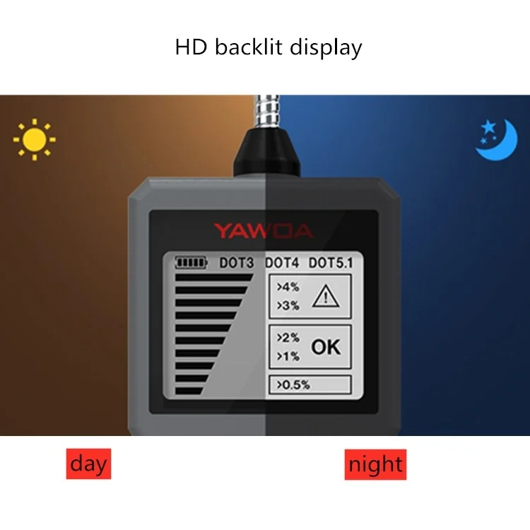 TBD0863428_4.webp YAWOA BF200 Intelligent Brake Fluid Detector Brake Fluid Detection Pen Brake Fluid Moisture Detector - Image 5