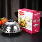 Stainless Steel Folding Retractable Lotus Steamer Tray - Image 7