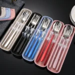 3pcs / Set Portable Stainless Steel Tableware Creative Set Chopsticks Spoon Fork Gift - Image 7
