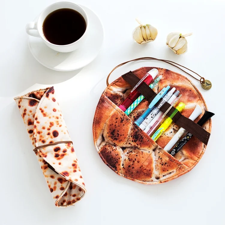 TBD087309101A_3.webp Stationery Box Fun Pancake Shape Student Personality Pencil Case Simulation Pencil Storage Box - Image 4