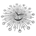 Creative Wall Clock Crystal Silver Wrought Iron Wall Clock Personality Art Decoration Living Room Bedroom Clock - Image 4