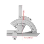 High Carbon Steel Non-parallax Trimmer Protractor Angle Measuring Ruler - Image 6