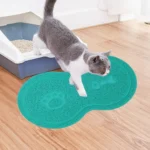 Lovely PVC Cat Litter Mat Eight-shaped  Anti-skid Placemat Pet Supplies - Image 2