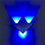 3W Aluminum Triangle Wall Lamp Home Lighting Indoor Outdoor Decoration Light, AC 85-265V - Image 2