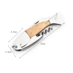 Fish Shape Wine Opener Wine Multifunctional Corkscrew with Wooden Handle - Image 2