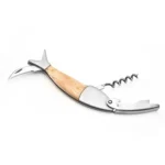 Fish Shape Wine Opener Wine Multifunctional Corkscrew with Wooden Handle - Image 4
