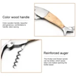 Fish Shape Wine Opener Wine Multifunctional Corkscrew with Wooden Handle - Image 5