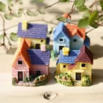2 PCS Moss Micro Landscape Succulent Flower Pot Decoration Ornaments Mini Brick Tile Country House DIY Model, Color Random Delivery