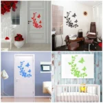 Butterfly Flower Vine Bathroom Wall Stickers Home Decoration Wallpaper Wall Decals For Toilet Decorative Sticker - Image 5