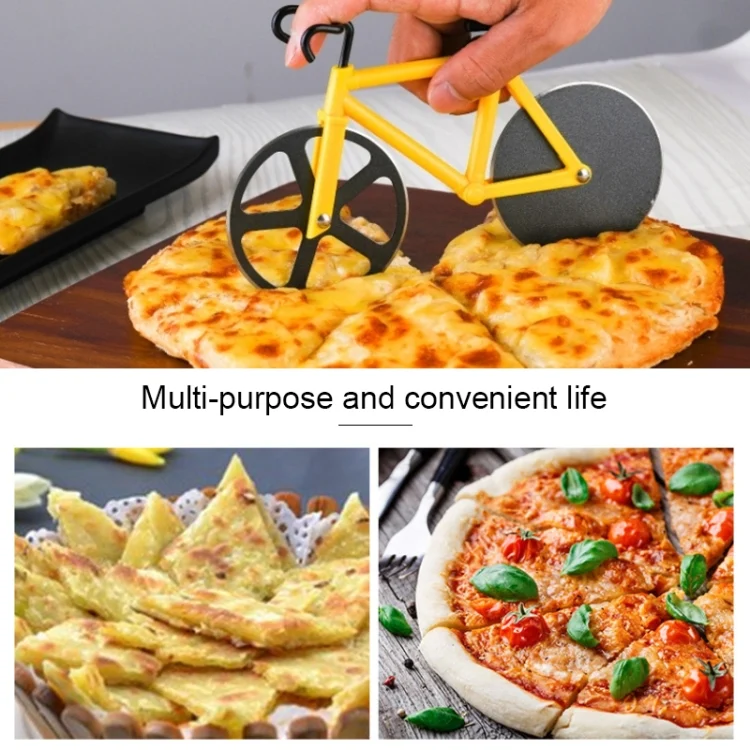 TBD091154001_5.webp Stainless Steel Bicycle Pizza Cutter Knife Cake Cutter Creative Hob Random  Color Delivery - Image 6
