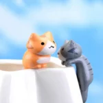 2 Sets Fleshy Flower Pot Moss Micro Landscape Doll Cute Cat Decoration Doll Cake DIY Assembly Ornaments - Image 3