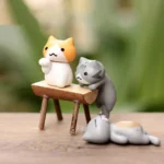 2 Sets Fleshy Flower Pot Moss Micro Landscape Doll Cute Cat Decoration Doll Cake DIY Assembly Ornaments - Image 5