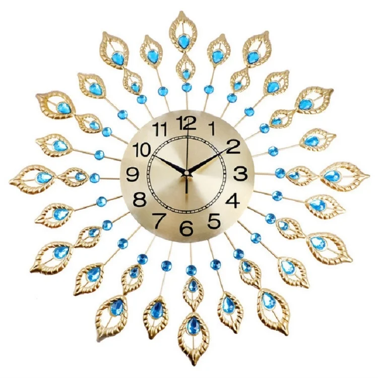 TBD091453101A_1.webp Creative Peacock Wall Clock Personality Mute Living Room Decoration Clock - Image 2