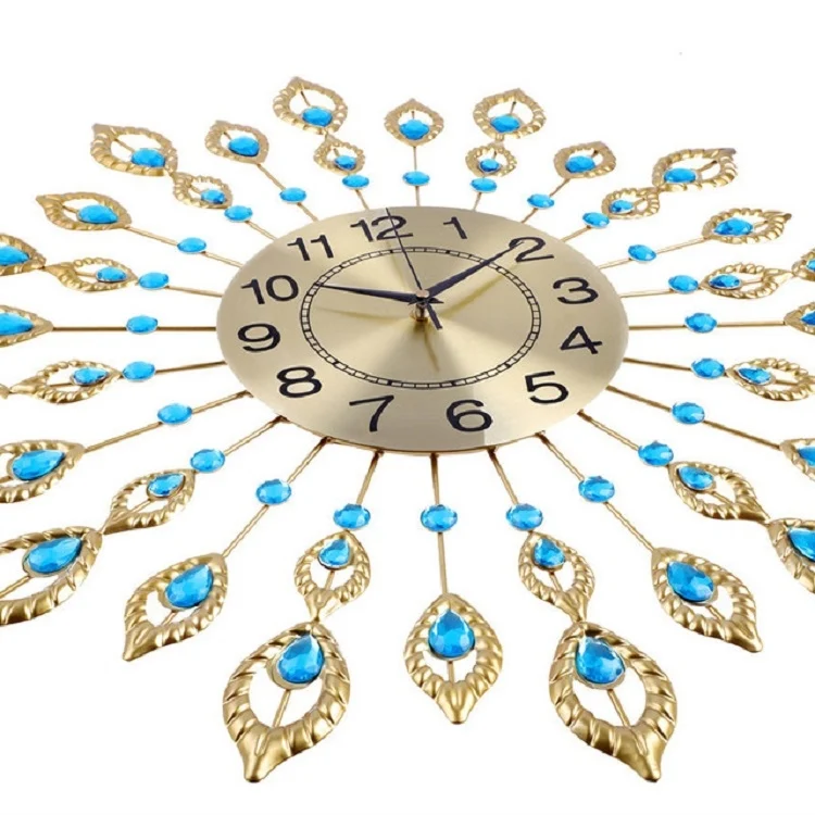 TBD091453101A_2.webp Creative Peacock Wall Clock Personality Mute Living Room Decoration Clock - Image 3