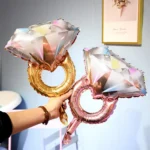 Wedding Marriage Room Decoration Balloon Diamond Ring Foil Balloon, Specification:Large Gold Diamond - Image 4