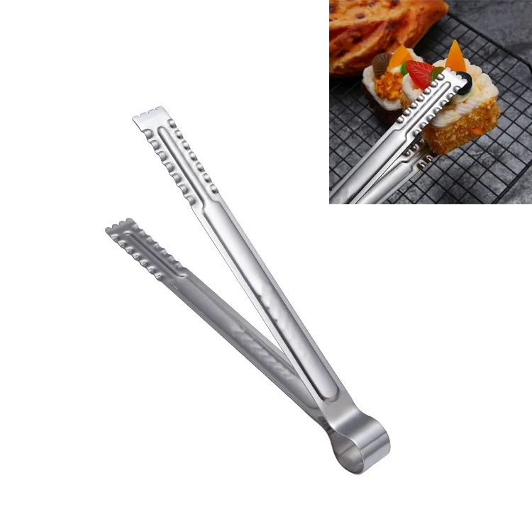 TBD095010801.webp Stainless Steel Food Clip Bread Barbecue Clip Steak Buffet Clip, Size:9 inches - Image 1