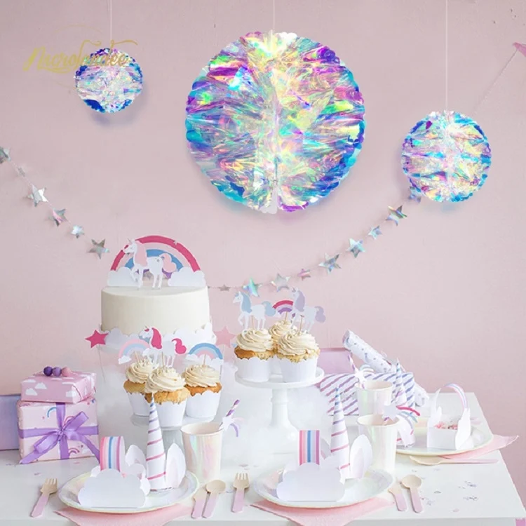 TBD098042601A_3.webp 2 PCS Neon Film Honeycomb Ball Ornaments Wedding Birthday Party Decoration Supplies - Image 4