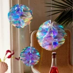 2 PCS Neon Film Honeycomb Ball Ornaments Wedding Birthday Party Decoration Supplies - Image 5