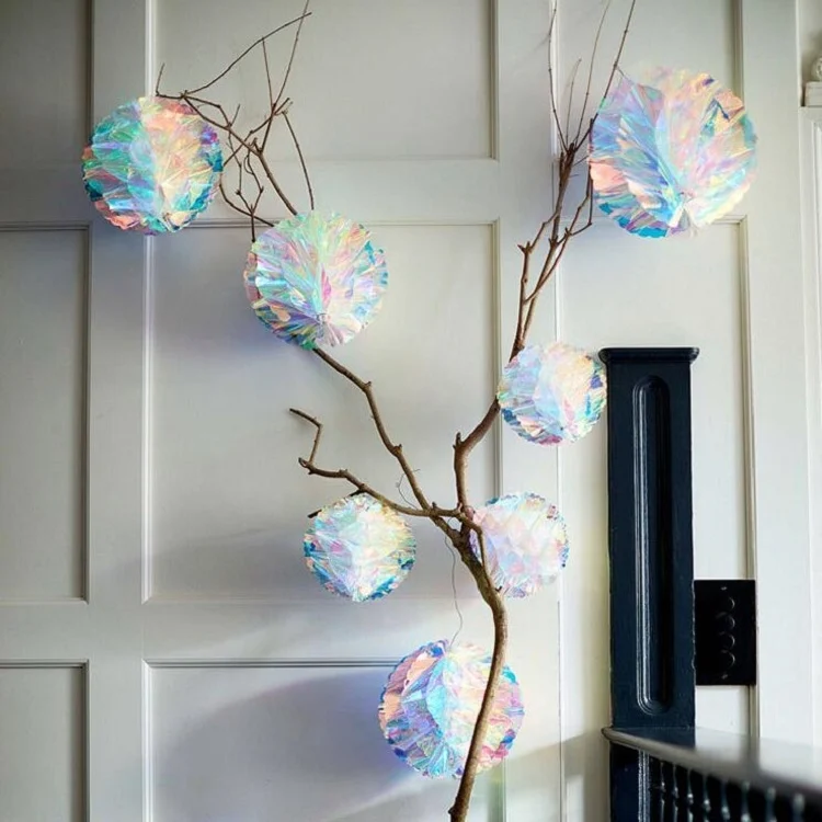 TBD098042601A_5.webp 2 PCS Neon Film Honeycomb Ball Ornaments Wedding Birthday Party Decoration Supplies - Image 6