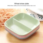 10pcs Kitchen Accessories 2 In 1 Seasoning Sauce Dishes Wheat Straw Salad Saucer Bowl - Image 2