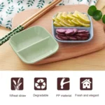 10pcs Kitchen Accessories 2 In 1 Seasoning Sauce Dishes Wheat Straw Salad Saucer Bowl - Image 4