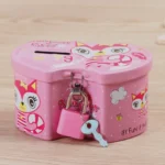 4 PCS Double Heart Cartoon Iron Creative Children Piggy Bank - Image 4