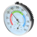 Mini Round Clock-shaped Indoor Outdoor Hygrometer Humidity Thermometer Temperature Meter with Hanging Ring