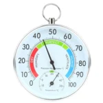 Mini Round Clock-shaped Indoor Outdoor Hygrometer Humidity Thermometer Temperature Meter with Hanging Ring - Image 2