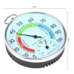 Mini Round Clock-shaped Indoor Outdoor Hygrometer Humidity Thermometer Temperature Meter with Hanging Ring - Image 4