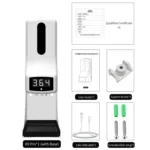 K9 Pro Handsfree Non-contact Body Light-sensitive Distance Sensor Thermometer + 1000ml Automatic Non-contact Liquid Soap Dispenser with Base Mount - Image 4