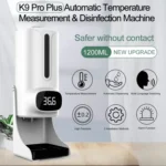 K9 Pro Plus Handsfree Non-contact Body Thermometer + 1000ml Automatic Non-contact Liquid Soap Dispenser with Base Mount, 15 Languages Voice Broadcast - Image 2