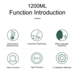 K9 Pro Plus Handsfree Non-contact Body Thermometer + 1000ml Automatic Non-contact Liquid Soap Dispenser with Base Mount, 15 Languages Voice Broadcast - Image 4