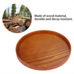 Creative Round Solid Wood Tea Tray Hotel Wooden Tay Storage Tray, Diameter: 21 cm - Image 3