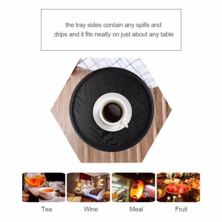 TST10374_8.webp Creative Round Solid Wood Tea Tray Hotel Wooden Tay Storage Tray, Diameter: 33cm - Image 9