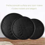 Creative Round Solid Wood Tea Tray Hotel Wooden Tay Storage Tray, Diameter: 37.5cm - Image 6