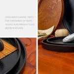 Creative Round Solid Wood Tea Tray Hotel Wooden Tay Storage Tray, Diameter: 37.5cm - Image 8
