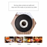 Creative Round Solid Wood Tea Tray Hotel Wooden Tay Storage Tray, Diameter: 37.5cm - Image 9