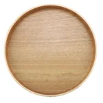Creative Round Solid Wood Tea Tray Hotel Wooden Tay Storage Tray, Diameter: 33cm - Image 2