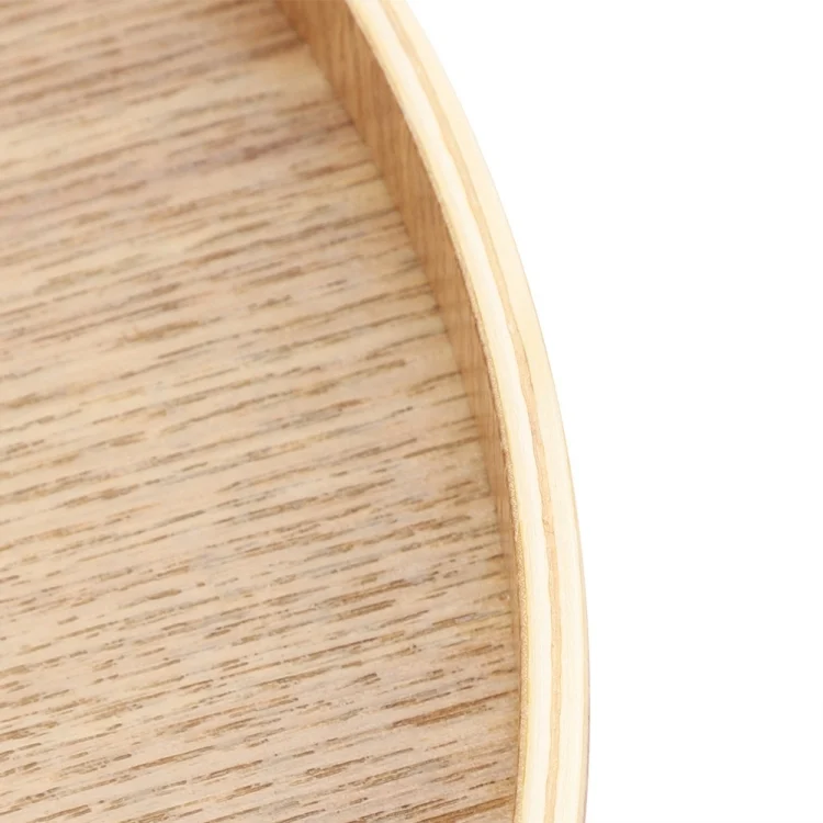 TST10395_3.webp Creative Round Solid Wood Tea Tray Hotel Wooden Tay Storage Tray, Diameter: 37.5cm - Image 4