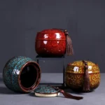 Kiln Transmutation Ceramic Mini Tea Pot Storage Moisture-proof Can Sealed Tea Tank - Image 7