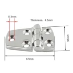 38x57mm 316 Stainless Steel Yacht RV Hinge Control Cabinet Hinge - Image 3