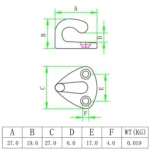 316 Stainless Steel Yacht Fender Hook Coat Hook with 2 x 2.9x13 Screws - Image 3