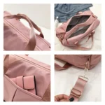 Soft Nylon Cloth Shoulder Sports Gym Yoga Handbag - Image 11