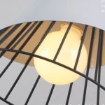 E27 Modern Lighting Iron Solid Wood Pendant Light Hanging Lamp - Image 5